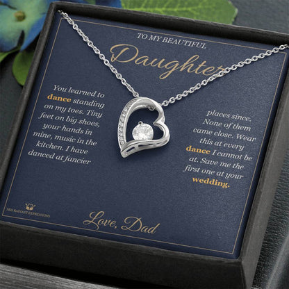 Engraved Forever Love Necklace with message for daughter