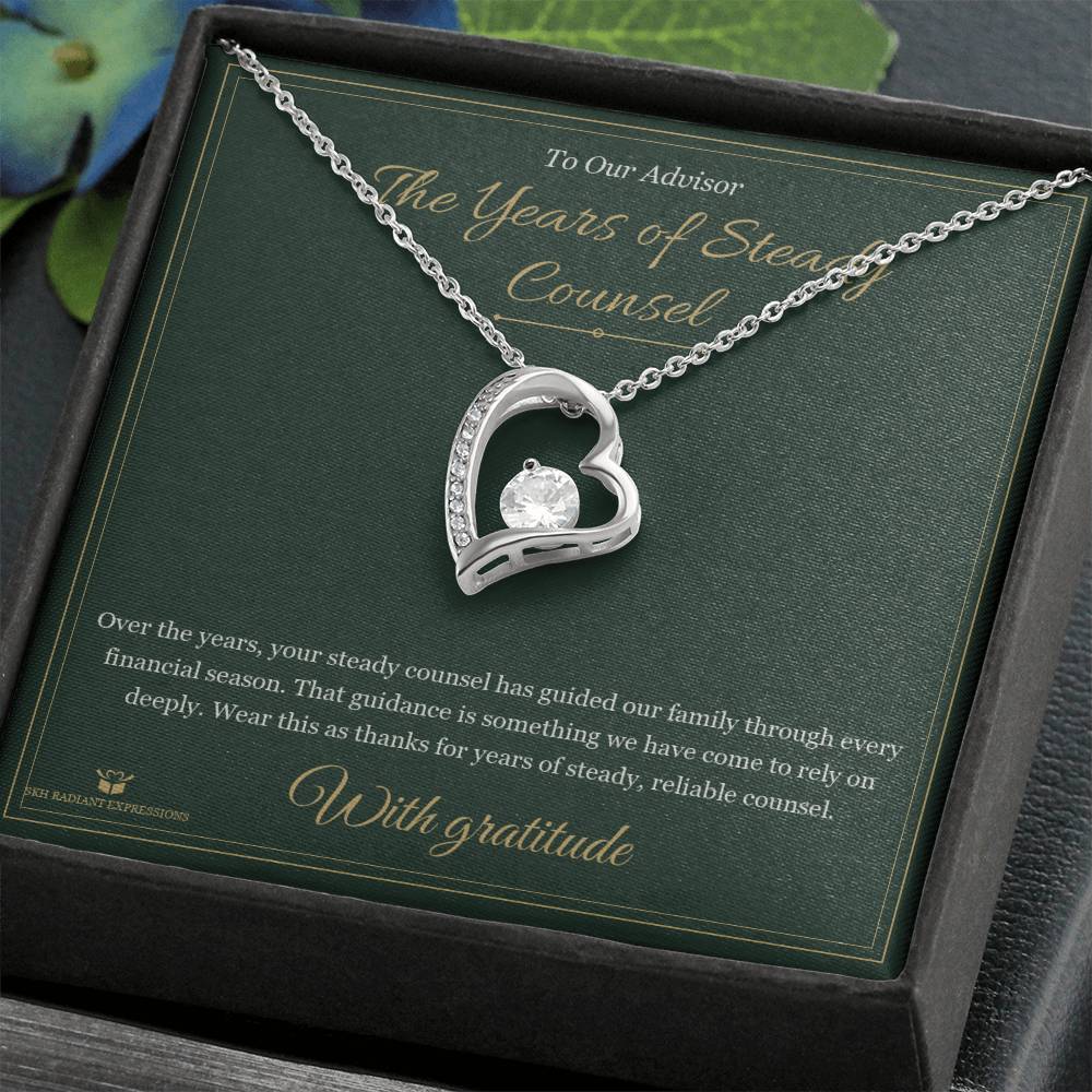 The Years of Steady Counsel - Forever Love Necklace for Advisor - personalized keepsake gift from SKH Radiant Expressions