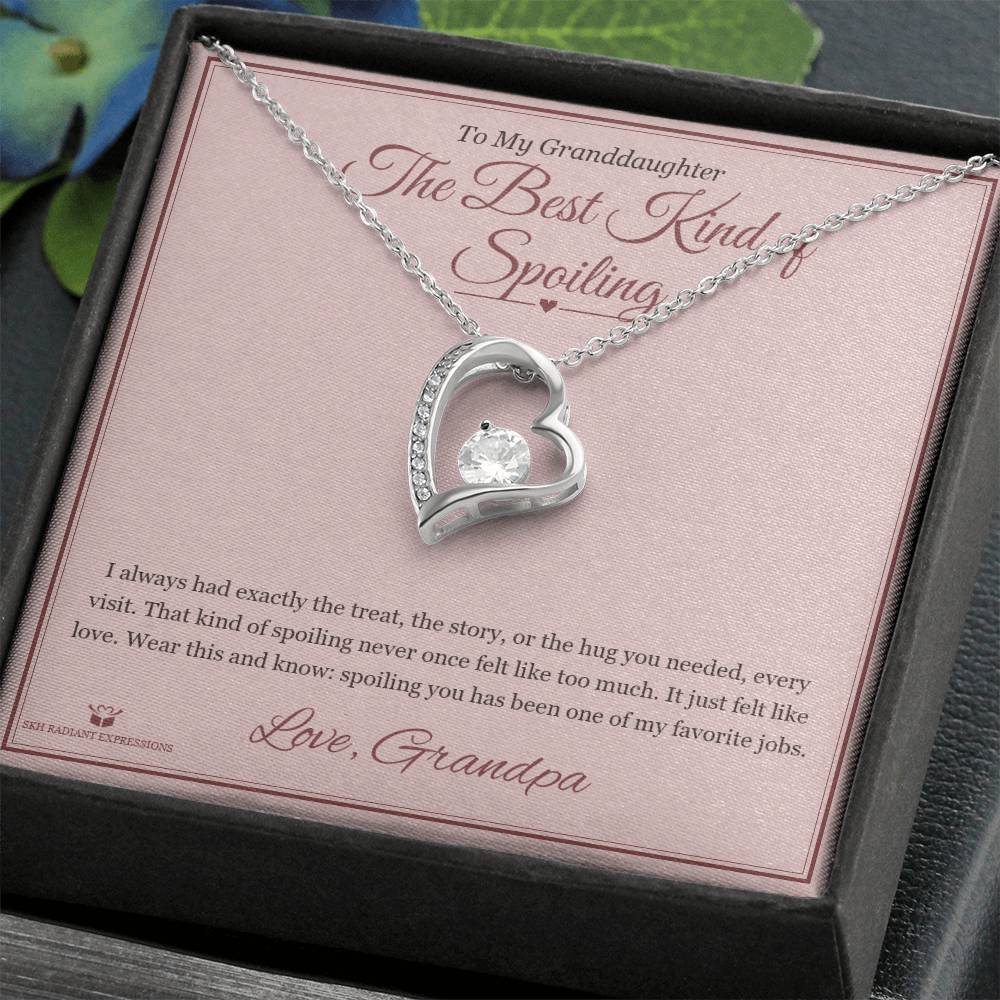 The Best Kind of Spoiling - Forever Love Necklace for Granddaughter - personalized keepsake gift from SKH Radiant Expressions