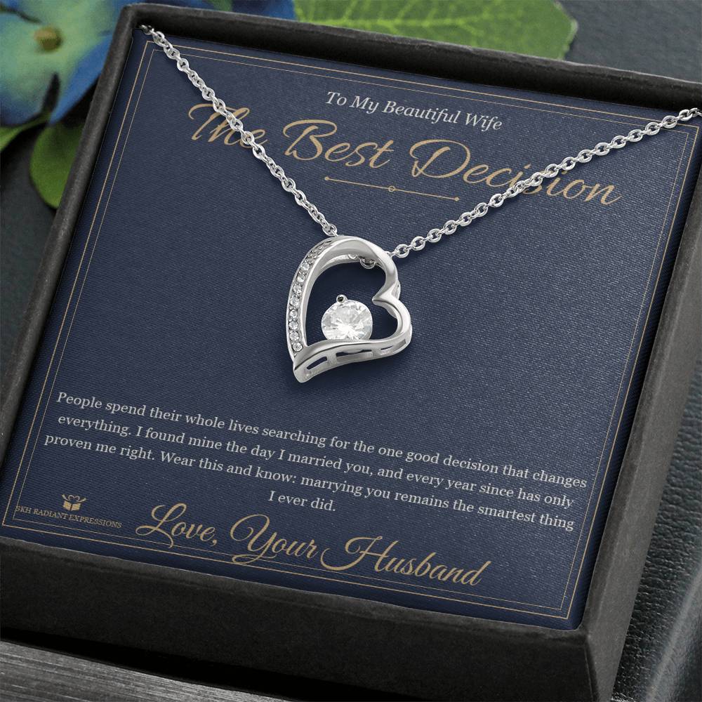 The Best Decision - Forever Love Necklace with Red Rose Box for Wife - personalized keepsake gift from SKH Radiant Expressions