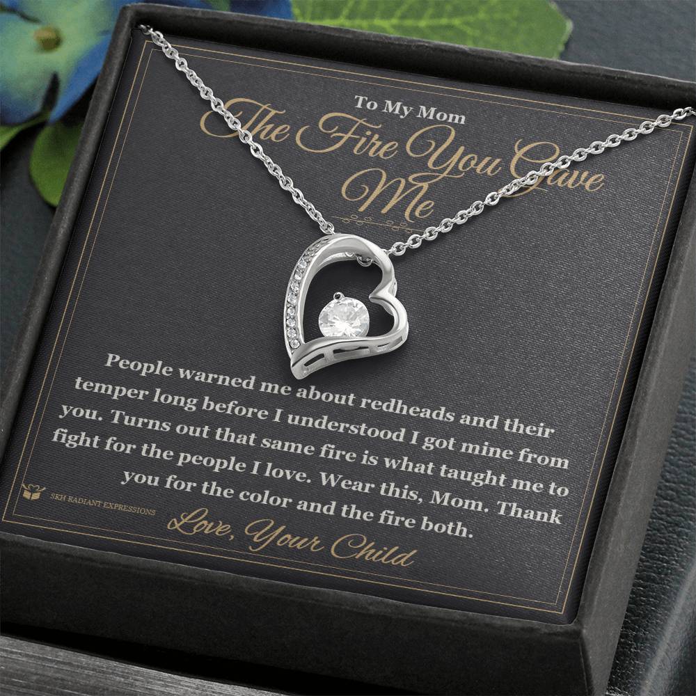 Engraved Forever Love Necklace with message for mom