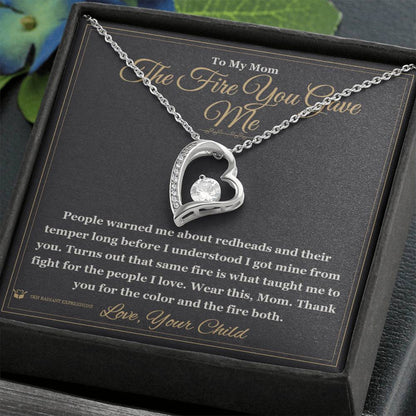 Engraved Forever Love Necklace with message for mom