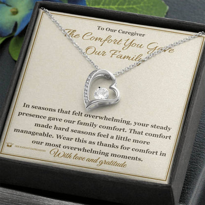 Engraved Forever Love Necklace with message for caregiver