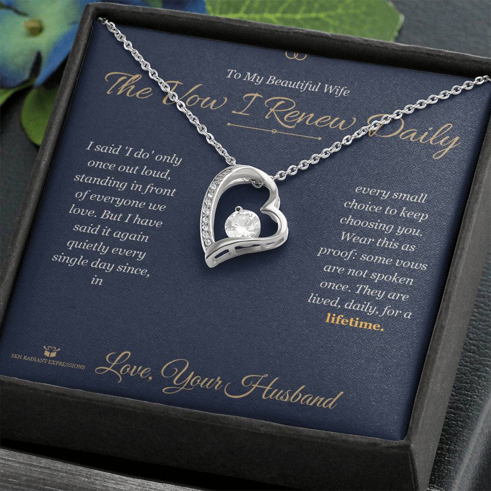 Forever Love Necklace engraved with your own words for wife