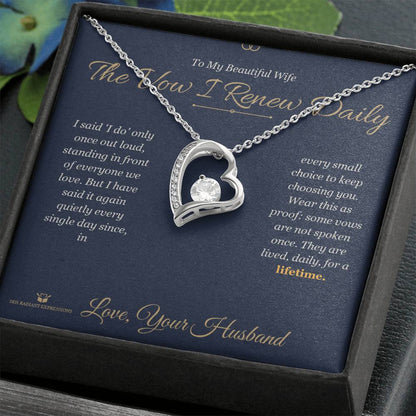 Forever Love Necklace engraved with your own words for wife