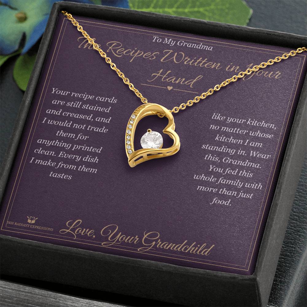 The Recipes Written in Your Hand - Forever Love Necklace for Grandmother