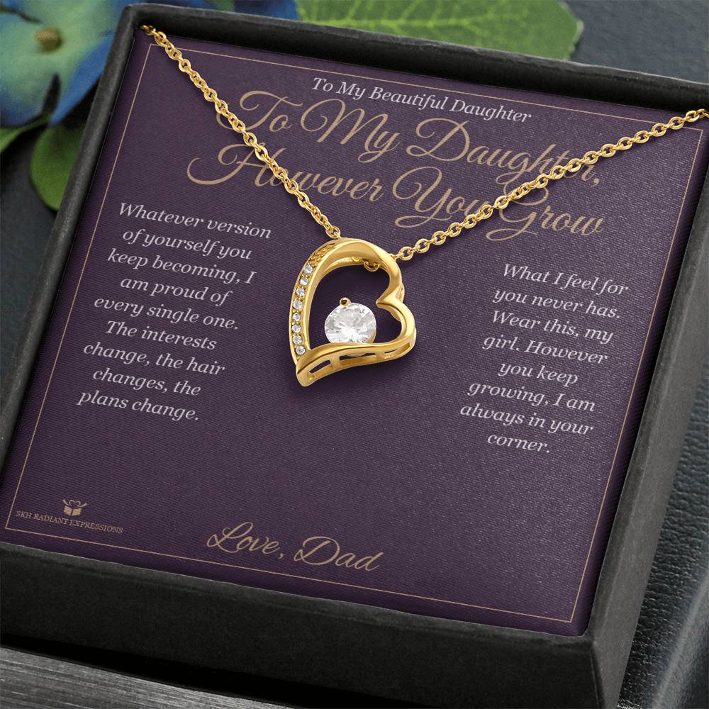 To My Daughter, However You Grow - Forever Love Necklace for Daughter