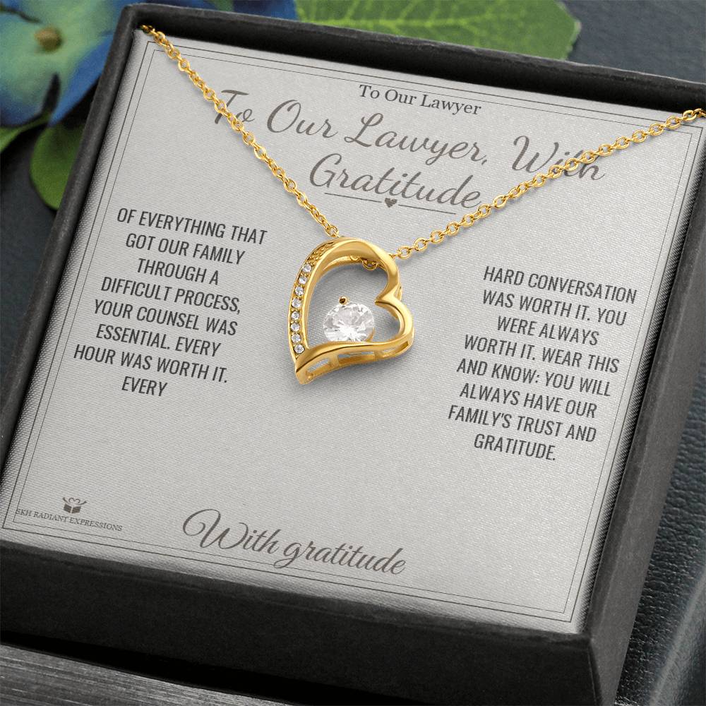 To Our Lawyer, With Gratitude - Forever Love Necklace for Lawyer