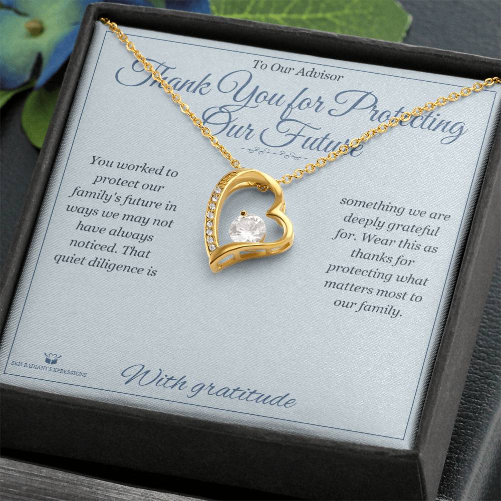 Thank You for Protecting Our Future - Forever Love Necklace for Advisor