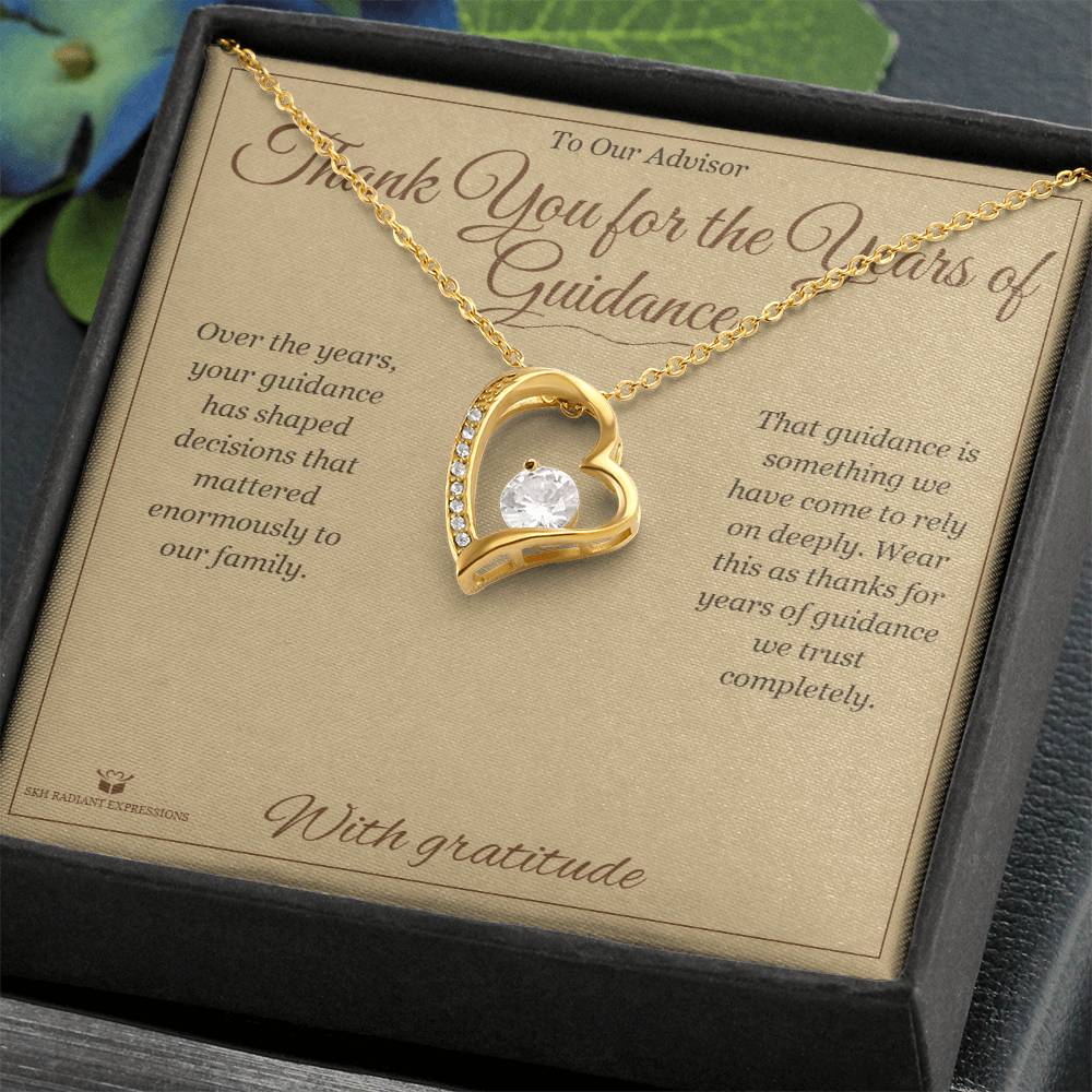 Thank You for the Years of Guidance - Forever Love Necklace for Advisor