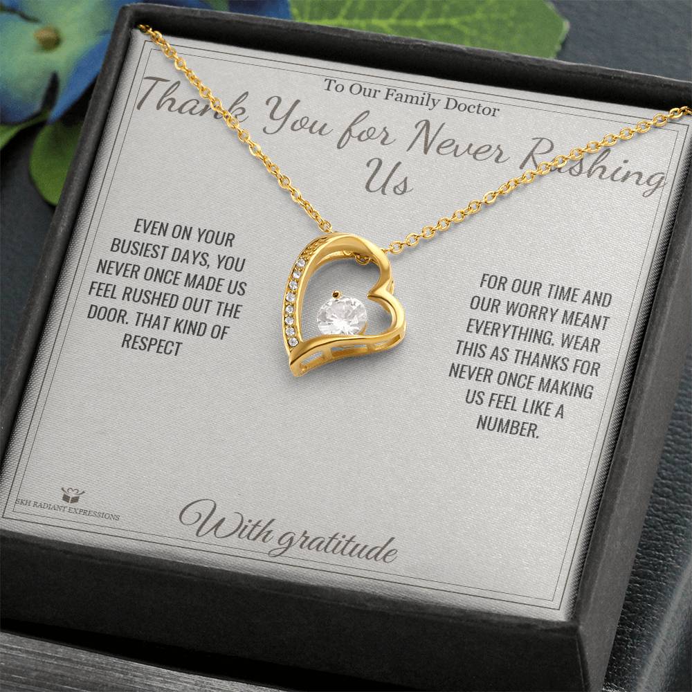 Thank You for Never Rushing Us - Forever Love Necklace for Doctor