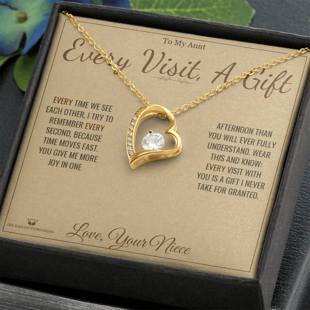Every Visit, A Gift - Forever Love Necklace for Aunt