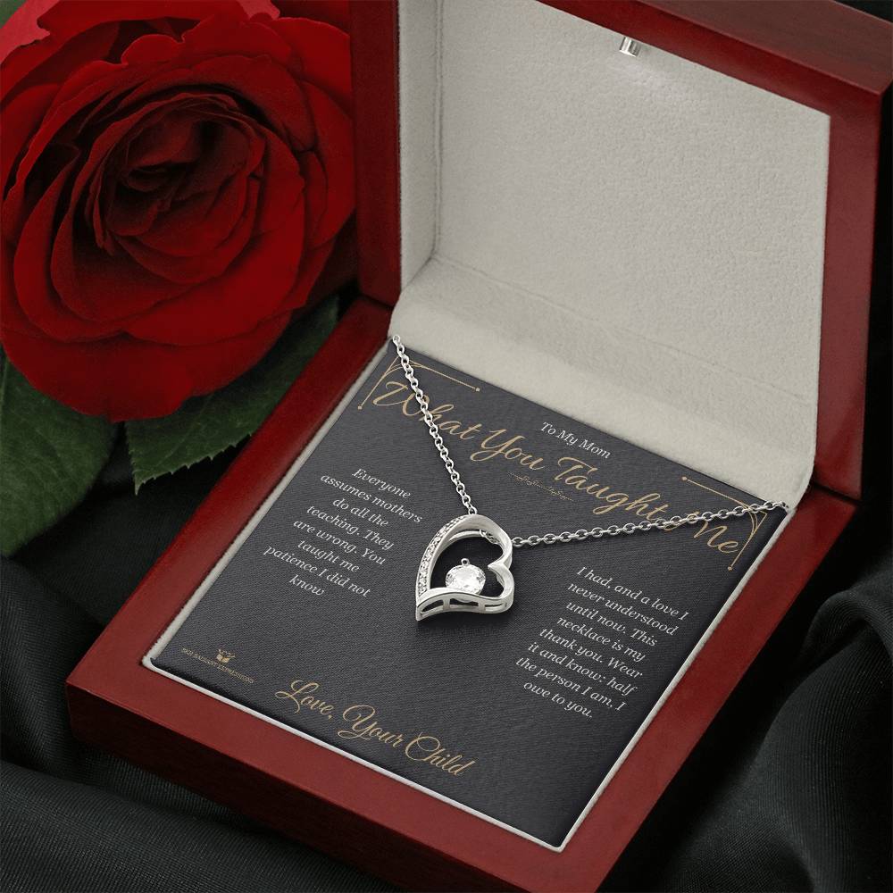 Forever Love Necklace engraved with your own words for mom