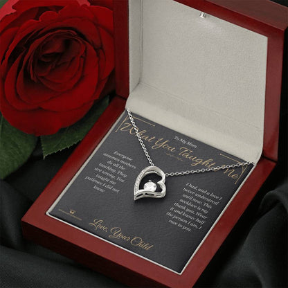 Forever Love Necklace engraved with your own words for mom