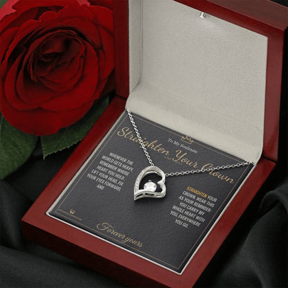 Forever Love Necklace engraved with your own words for soulmate