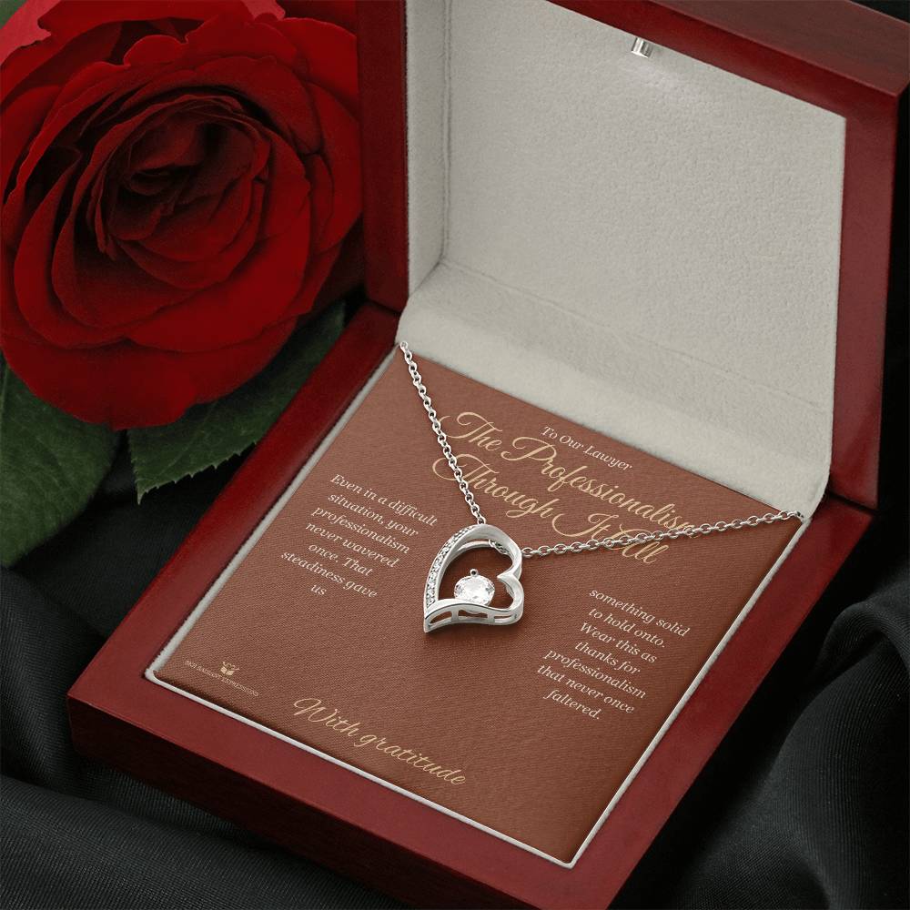 Forever Love Necklace engraved with your own words for lawyer