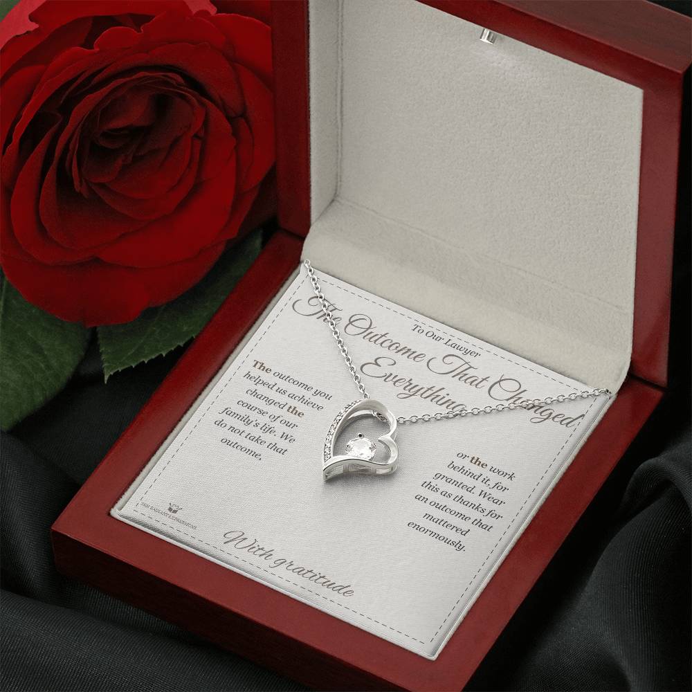 Forever Love Necklace engraved with your own words for lawyer