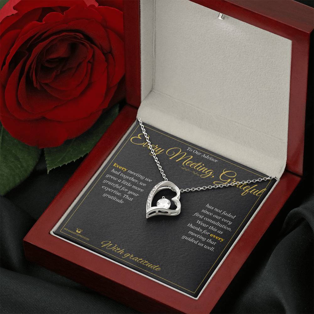 Forever Love Necklace engraved with your own words for advisor