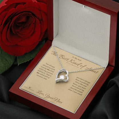 Custom name-personalized Forever Love Necklace gift for aunt
