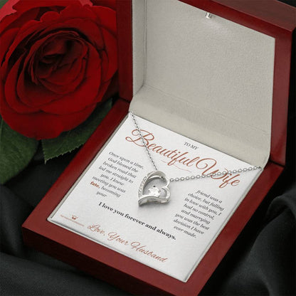 Forever Love Necklace engraved with your own words for wife