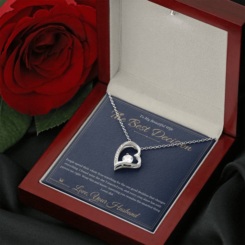 The Best Decision - Forever Love Necklace with Red Rose Box for Wife - personalized keepsake gift from SKH Radiant Expressions
