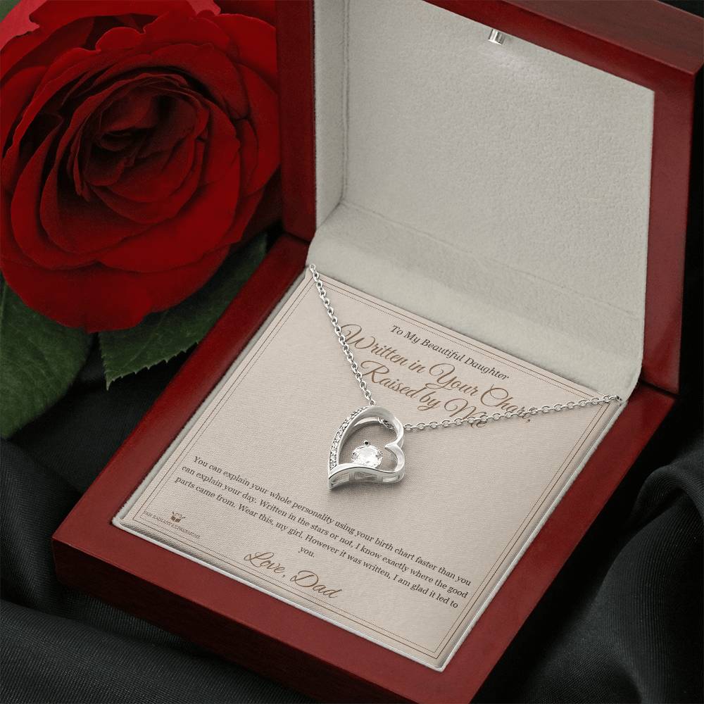 Written in Your Chart, Raised by Me - Forever Love Necklace for Daughter - personalized keepsake gift from SKH Radiant Expressions