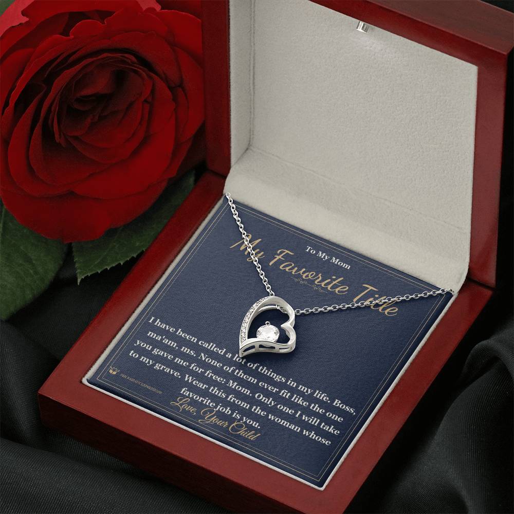 Forever Love Necklace with personalized message card for mom