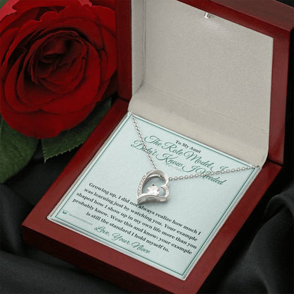 Forever Love Necklace with personalized message card for aunt