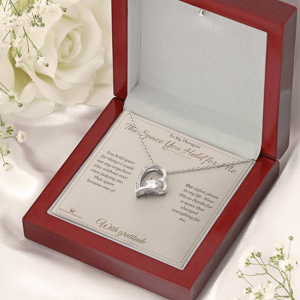 Forever Love Necklace engraved with your own words for therapist