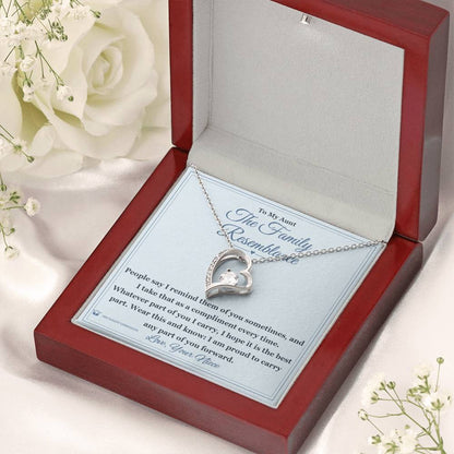 Forever Love Necklace with personalized message card for aunt