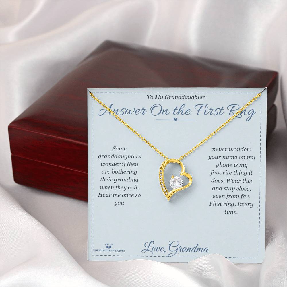 Answer On the First Ring - Forever Love Necklace for Granddaughter