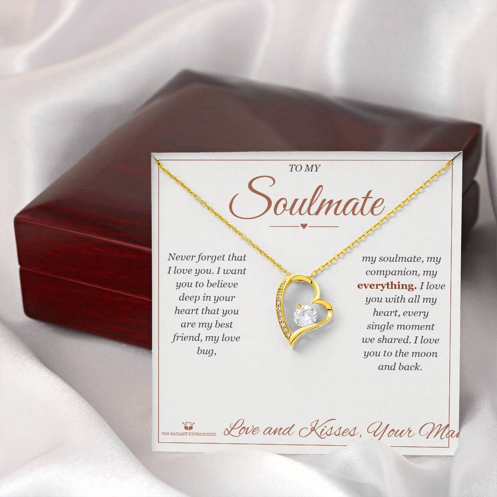 Engraved Forever Love Necklace with message for soulmate