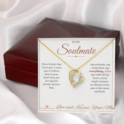 Engraved Forever Love Necklace with message for soulmate