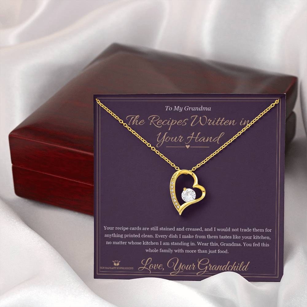 The Recipes Written in Your Hand - Forever Love Necklace for Grandmother