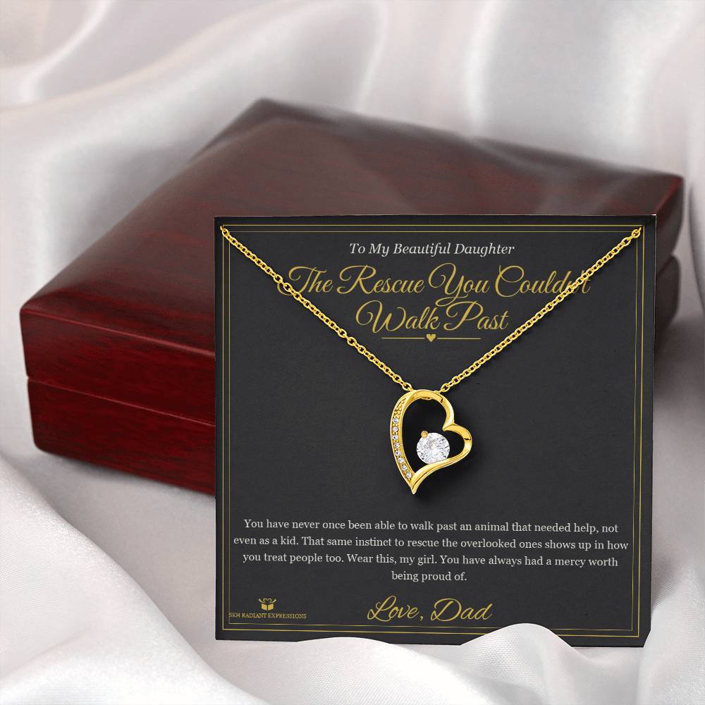 The Rescue You Couldn't Walk Past - Forever Love Necklace for Daughter