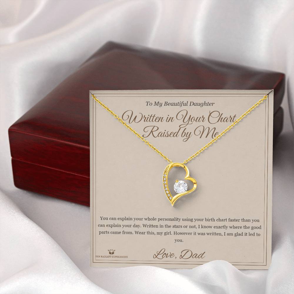 Written in Your Chart, Raised by Me - Forever Love Necklace for Daughter