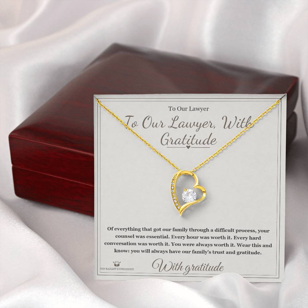 To Our Lawyer, With Gratitude - Forever Love Necklace for Lawyer