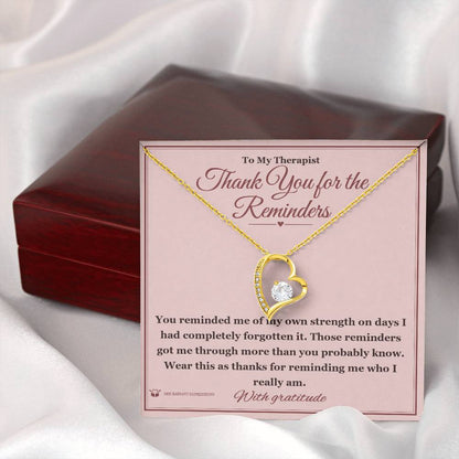Custom name-personalized Forever Love Necklace gift for therapist
