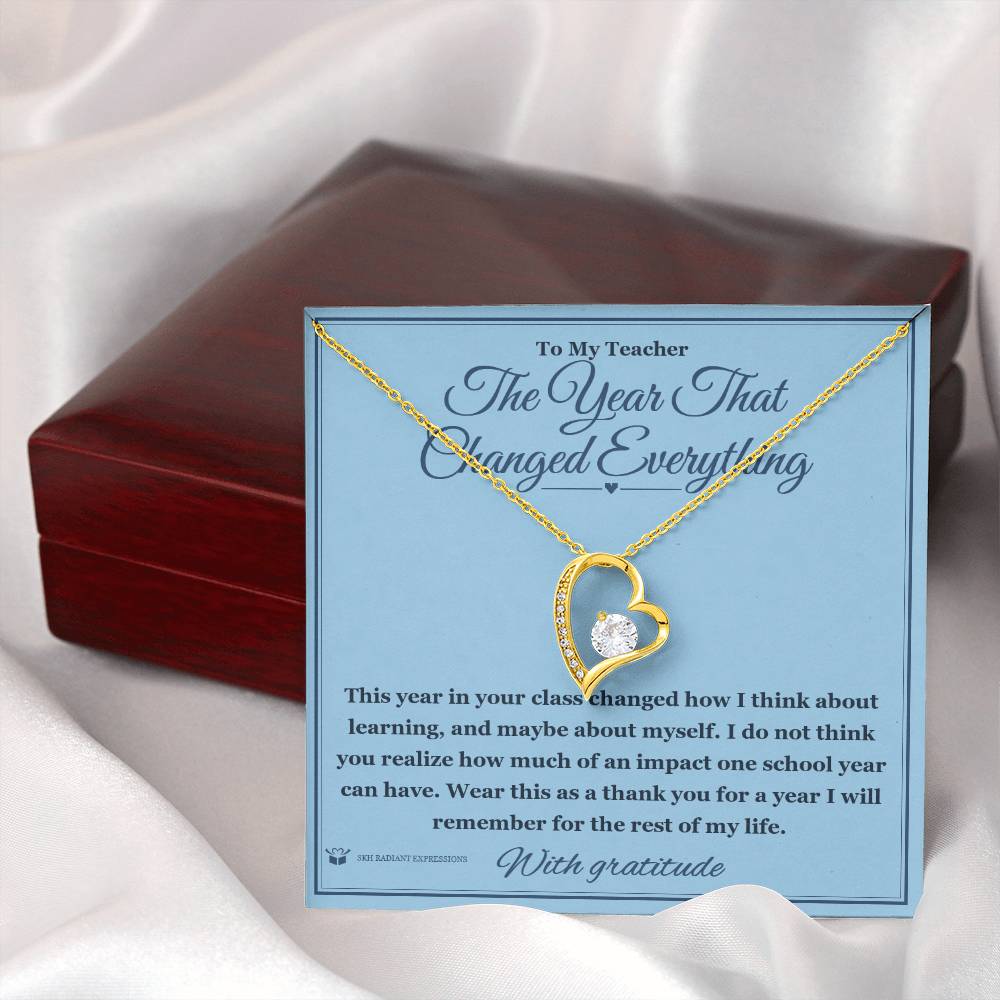 Custom name-personalized Forever Love Necklace gift for teacher
