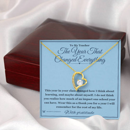 Custom name-personalized Forever Love Necklace gift for teacher