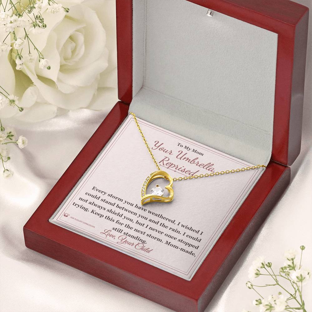 Forever Love Necklace engraved with your own words for mom