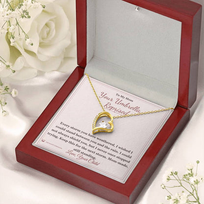 Forever Love Necklace engraved with your own words for mom