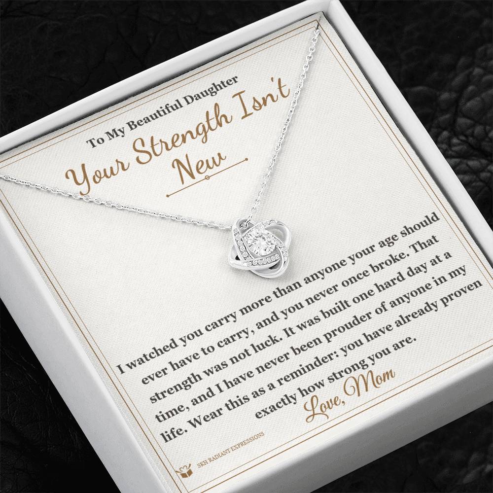 Personalized message card and necklace gift for a daughter